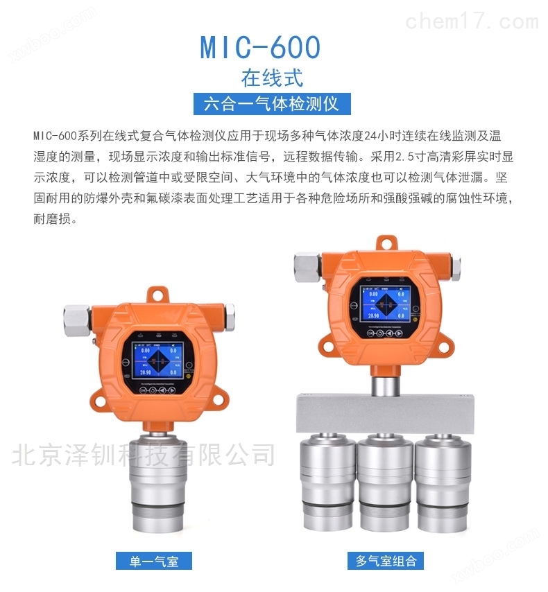 在线式多合一CO2浓度检测报警仪MIC-600