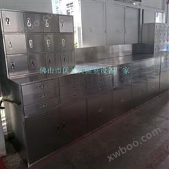 肇庆食堂员工餐具柜不锈钢通门对开柜厂家 储物柜